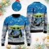 Detroit Lions Baby Yoda Shirt For American Football Fans Ugly Christmas Sweater