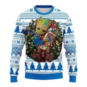 Detroit Lions Groot Hug Ugly Christmas Sweater
