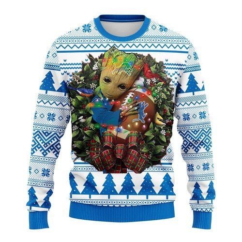 Detroit Lions Groot Hug Ugly Christmas Sweater Detroit Lions Groot Hug Ugly Christmas Sweater