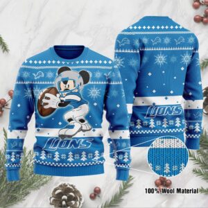 Detroit Lions Mickey Mouse Funny Ugly Christmas Sweater