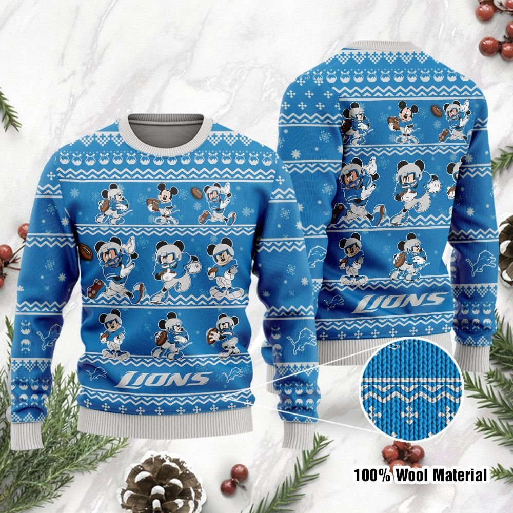 Detroit Lions Mickey Mouse Ugly Christmas Sweater Detroit Lions Mickey Mouse Ugly Christmas Sweater