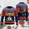 Detroit Tigers Grogu Baby Yoda Hug Logo Ugly Christmas Sweater