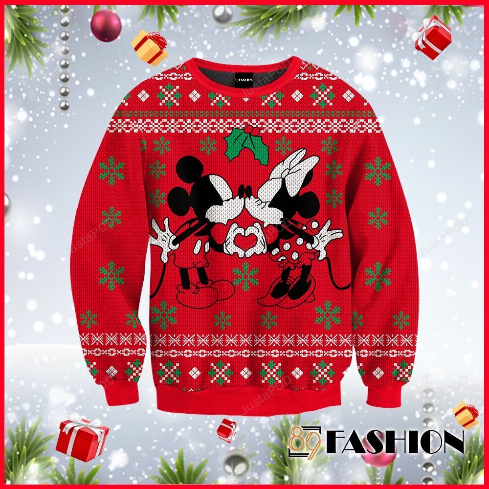 Disney Mickey And Minie Mouse Ugly Christmas Sweater Disney Mickey And Minie Mouse Ugly Christmas Sweater