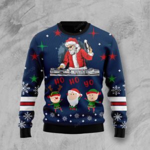 DJ Santa Party Club 9 Ugly Christmas Sweater