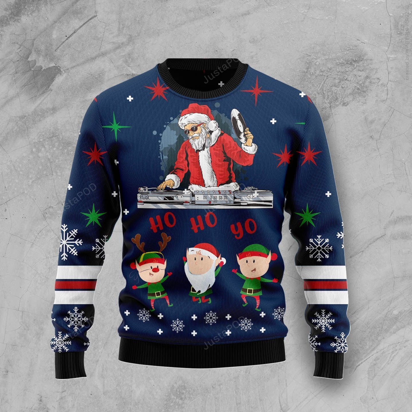 DJ Santa Party Club 9 Ugly Christmas Sweater DJ Santa Party Club 9 Ugly Christmas Sweater