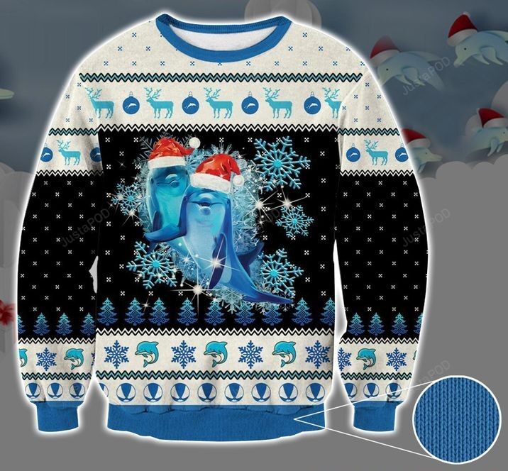 Dolphin Snowflake Ugly Christmas Sweater Dolphin Snowflake Ugly Christmas Sweater