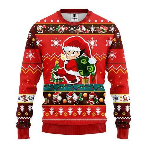 Dragon Ball Red Anime Ugly Christmas Sweater Dragon Ball Red Anime Ugly Christmas Sweater