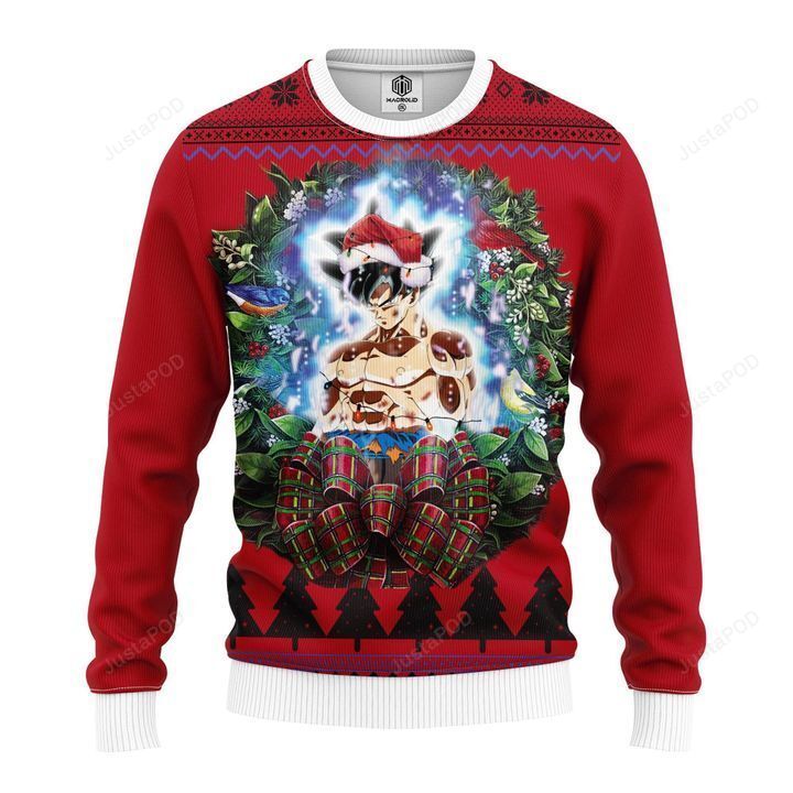 Dragon Ball Son Goku Ultra Instinct Noel Mc Ugly Christmas Sweater Dragon Ball Son Goku Ultra Instinct Noel Mc Ugly Christmas Sweater