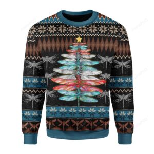 Dragonfly Christmas Tree Ugly Christmas Sweater
