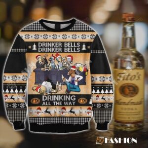 Drinker Bells Rick And Morty Titos Vodka Ugly Sweater