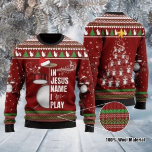 Drum Music In Jesus Name I Play Ugly Christmas Sweater