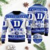Duke Blue Devils Football Team Logo Custom Name Personalized Ugly Christmas Sweater