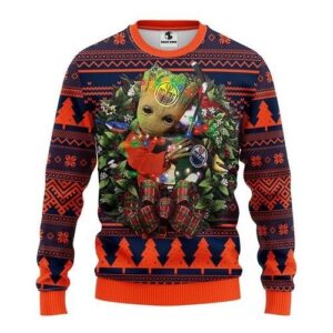 Edmonton Oilers Groot Hug Christmas For Fans Ugly Christmas Sweater
