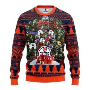 Edmonton Oilers Tree Christmas For Fans Ugly Christmas Sweater