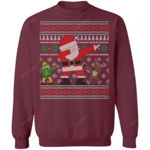 Elf Reindeer Dabbing Santa Ugly Christmas Sweater
