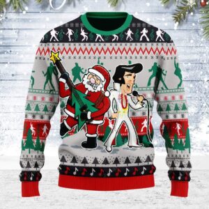 Elvis Presley With Santa Ugly Sweater