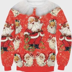 Enlachic Santa Claus Ugly Christmas Sweater