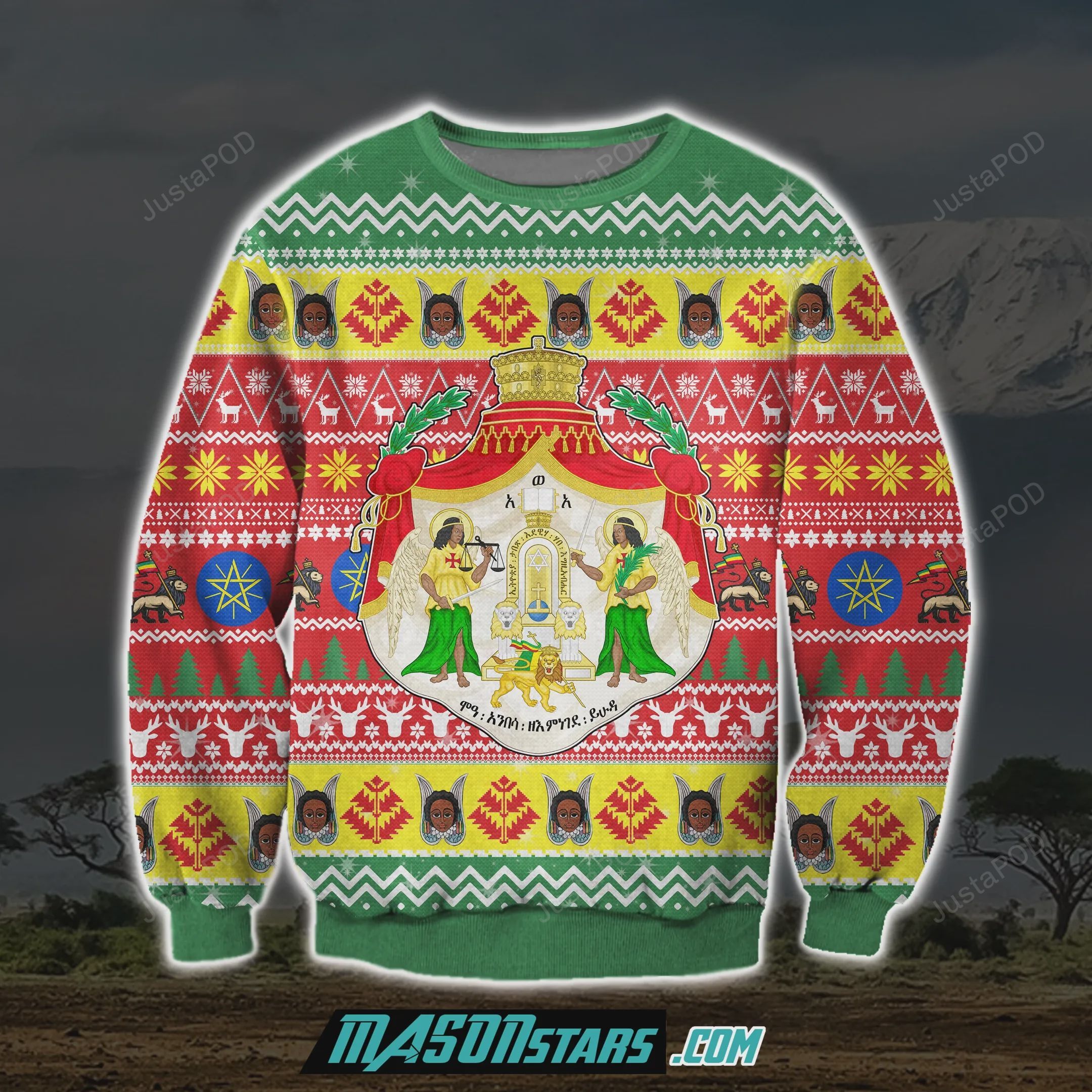 Ethiopia 3D Print Knitting Pattern Ugly Christmas Sweater Ethiopia 3D Print Knitting Pattern Ugly Christmas Sweater