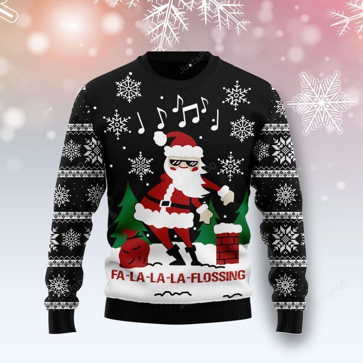 Fa La La La Flossing Santa Claus Ugly Christmas Sweater Fa La La La Flossing Santa Claus Ugly Christmas Sweater
