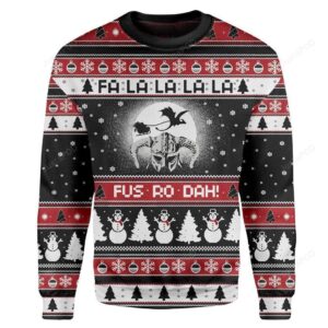 Fa La La La La Fusrodah Ugly Christmas Sweater