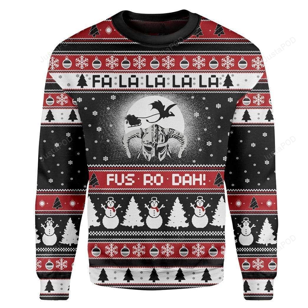 Fa La La La La Fusrodah Ugly Christmas Sweater Fa La La La La Fusrodah Ugly Christmas Sweater
