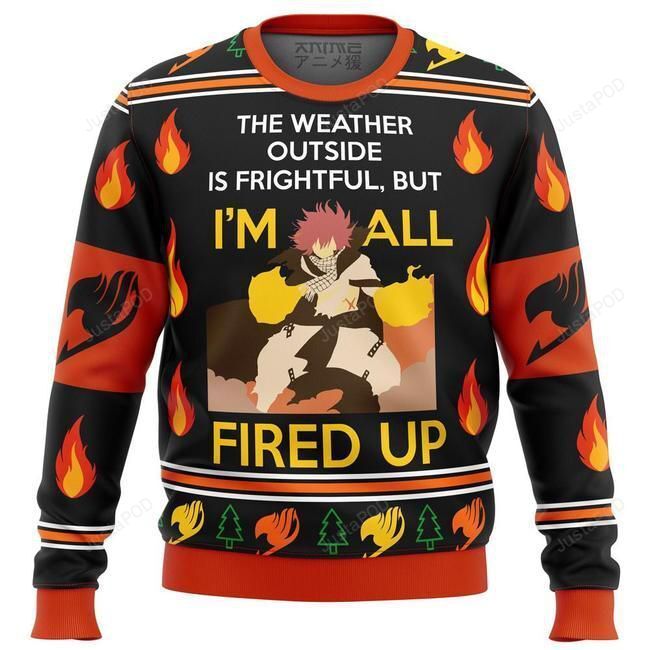 Fairy Tail Natsu All Fired Up Ugly Christmas Sweater Fairy Tail Natsu All Fired Up Ugly Christmas Sweater