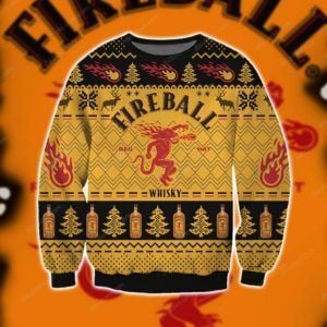 Fireball Cinnamon Whisky Knitting Ugly Christmas Sweater