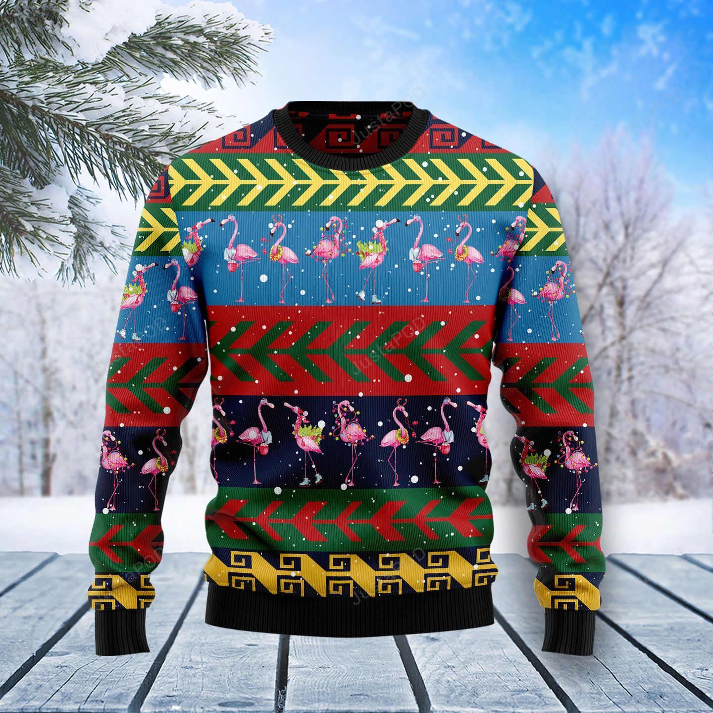Flamingo Christmas Pattern Ugly Christmas Sweater Flamingo Christmas Pattern Ugly Christmas Sweater