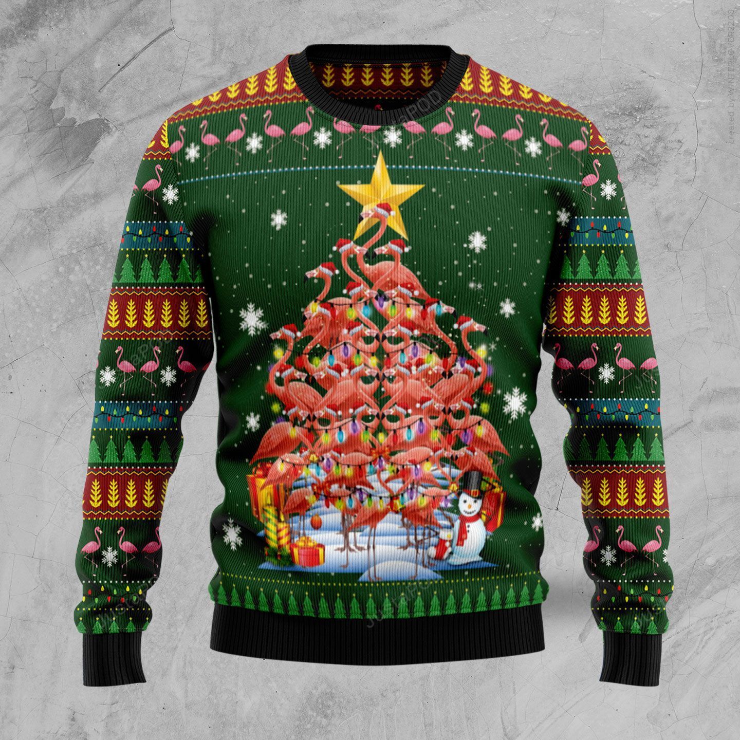 Flamingo Christmas Tree Ugly Christmas Sweater Flamingo Christmas Tree Ugly Christmas Sweater