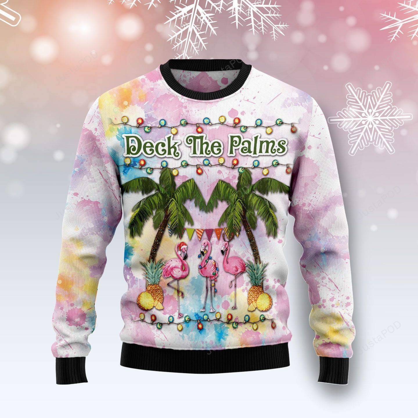 Flamingo Deck The Palms Ugly Christmas Sweater Flamingo Deck The Palms Ugly Christmas Sweater