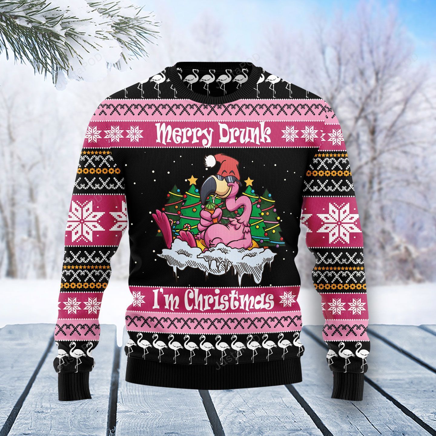 Flamingo Merry Drunk Christmas Ugly Christmas Sweater Flamingo Merry Drunk Christmas Ugly Christmas Sweater