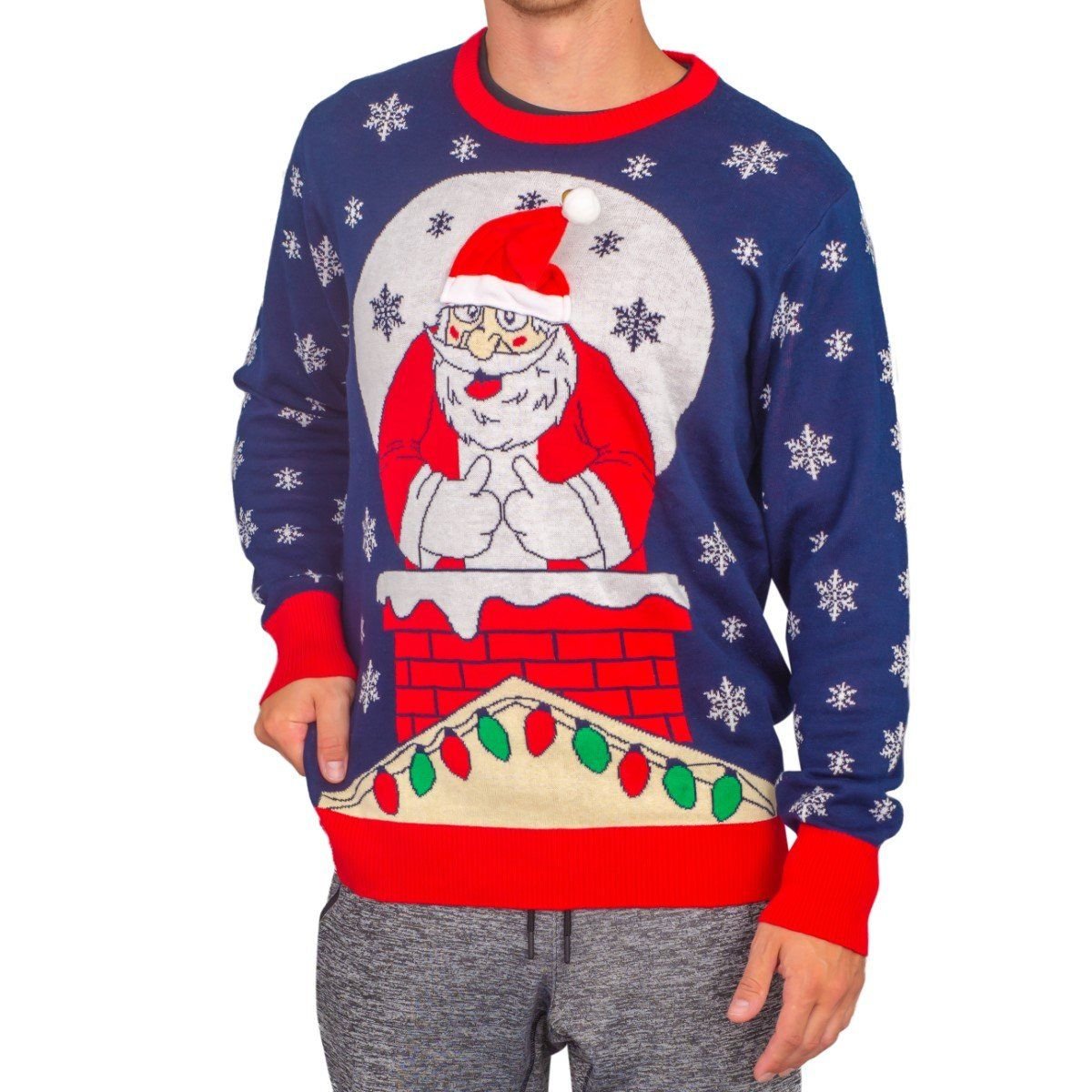 Flappy Santa Animated Hat For Unisex Ugly Christmas Sweater Flappy Santa Animated Hat For Unisex Ugly Christmas Sweater