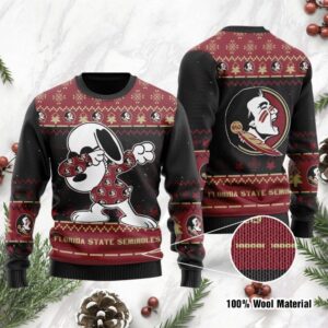 Florida State Seminoles Snoopy Dabbing Ugly Christmas Sweater