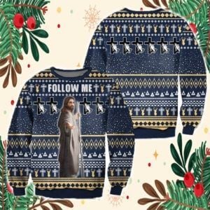 Follow Me Jesus Christ Ugly Christmas Sweater