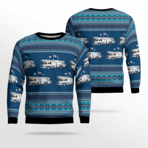 Fort Worth Fire Department Texas Fire Truck Ugly Christmas Sweater