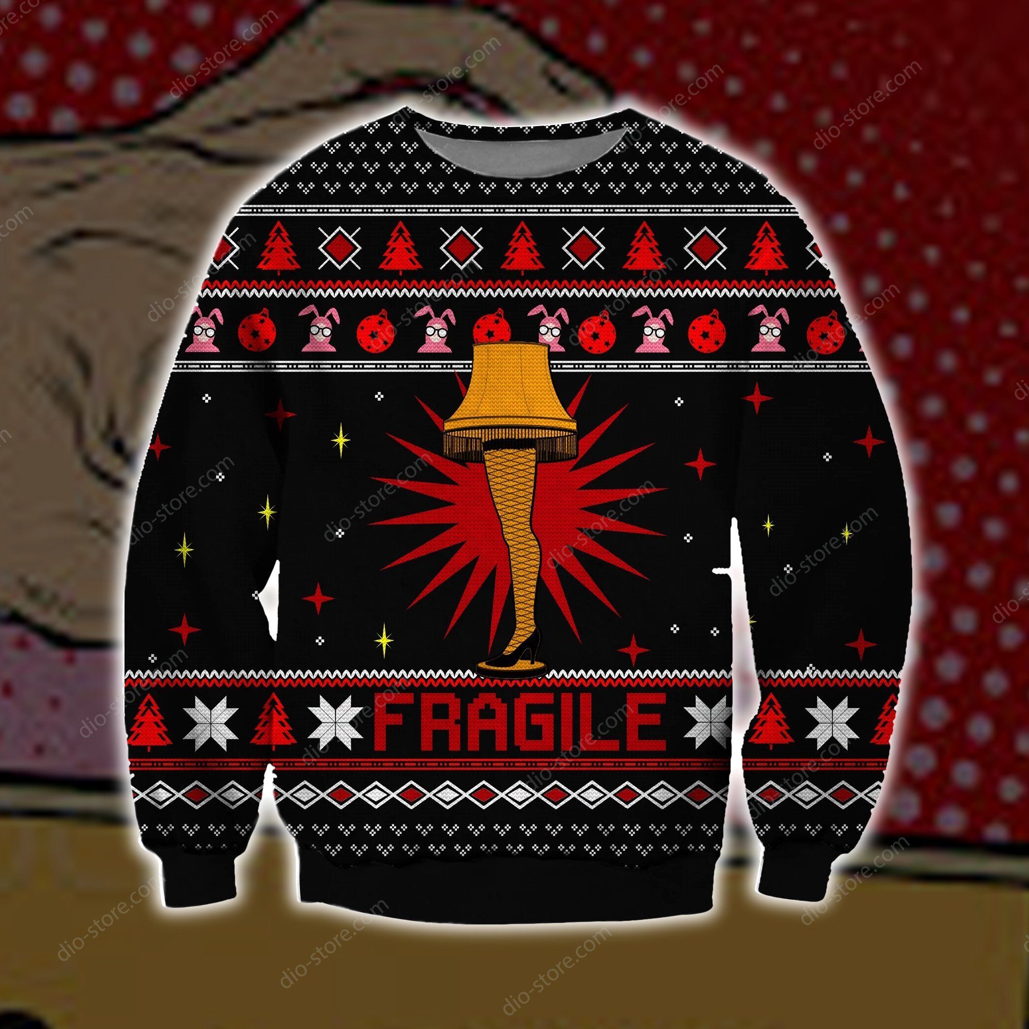 Fragile Knitting Pattern 3D Print Ugly Christmas Sweater Fragile Knitting Pattern 3D Print Ugly Christmas Sweater