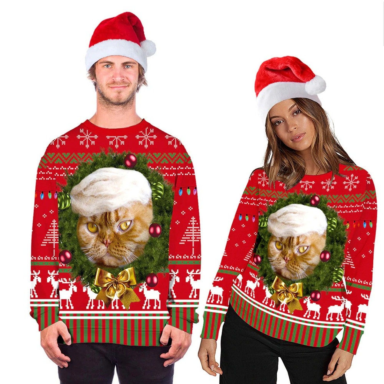Funny Cat Ugly Christmas Sweater Funny Cat Ugly Christmas Sweater
