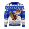 Funny Christmas Jesus Skateboarding On Snow Ugly Christmas Sweater