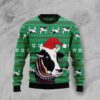 Funny Dairy Cow Wearing Santa Hat Ugly Christmas Sweater
