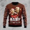 Funny Giraffe Baby It’s Cold Outside Ugly Christmas Sweater