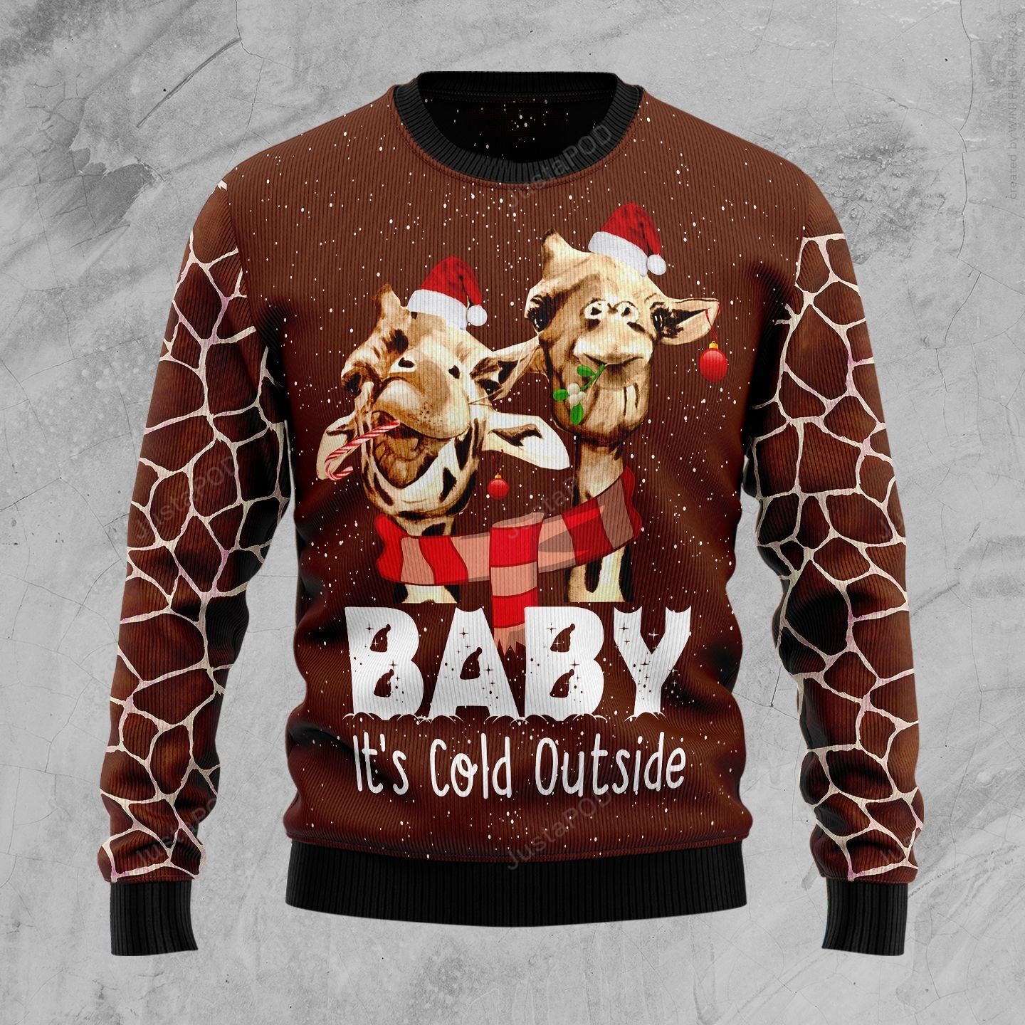 Funny Giraffe Baby It’s Cold Outside Ugly Christmas Sweater Funny Giraffe Baby It’s Cold Outside Ugly Christmas Sweater