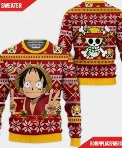 Funny Luffy One Piece Ugly Christmas Sweater