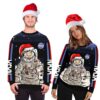 Funny Santa Claus Astronaut Ugly Christmas Sweater