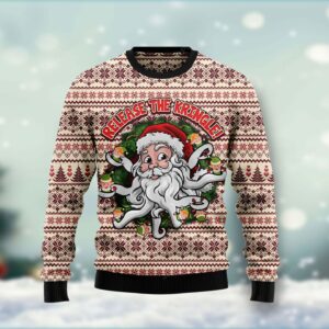 Funny Santa Claus Release The Kringle Ugly Christmas Sweater