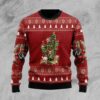 Funny Sloth Decor Christmas Tree Red Ugly Christmas Sweater