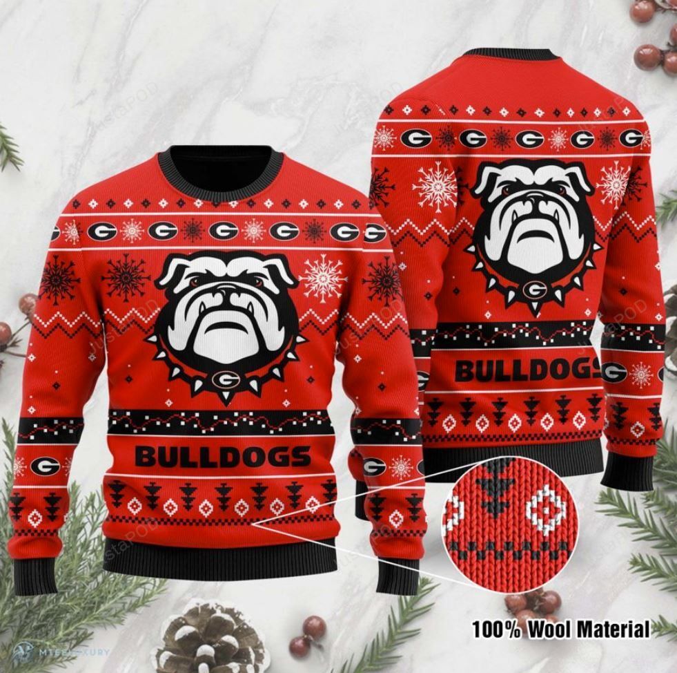 Georgia Bulldogs Football Ugly Christmas Sweater Georgia Bulldogs Football Ugly Christmas Sweater