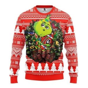 Georgia Bulldogs Grinch Hug Ugly Christmas Sweater