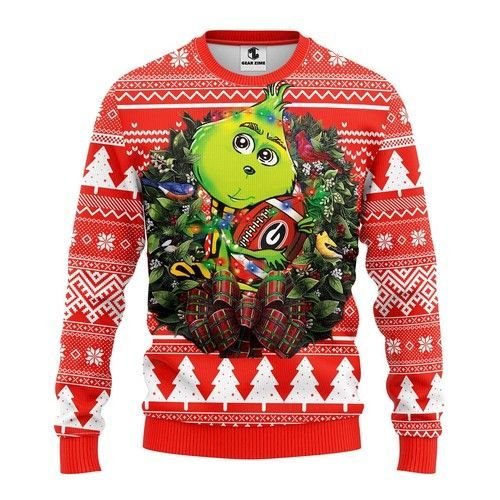 Georgia Bulldogs Grinch Hug Ugly Christmas Sweater Georgia Bulldogs Grinch Hug Ugly Christmas Sweater
