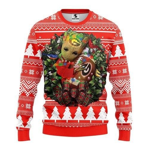 Georgia Bulldogs Groot Hug Ugly Christmas Sweater Georgia Bulldogs Groot Hug Ugly Christmas Sweater