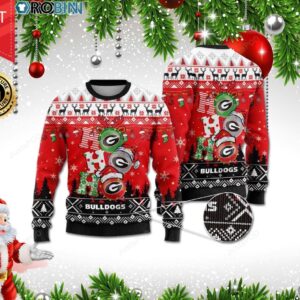 Georgia Bulldogs Ho Ho Ho 3D Print Christmas Wool Sweater